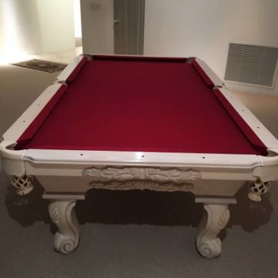 White Pool Table and Accessories
