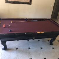 Mint Condition Antique Pool Table & Accessories