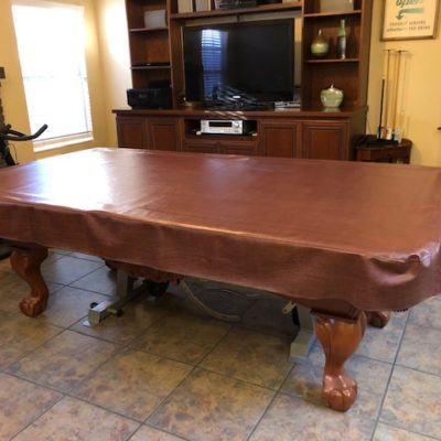 Like new 8 ft Buck Horn Table with cover, cues and cue racks